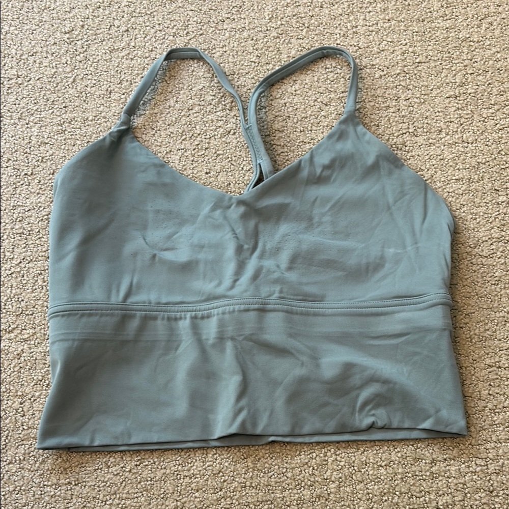 Green crop bra